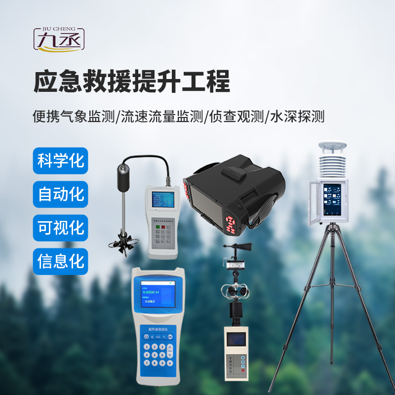 應急救援提升設備包括便攜氣象站、流速儀、夜視儀等